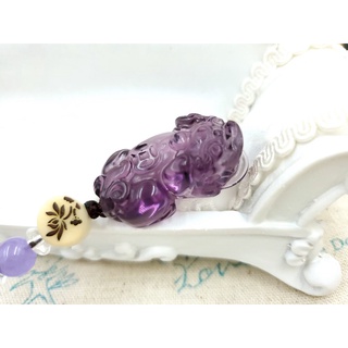 人造紫水晶 貔貅 招財 好運 吊飾 鑰匙扣