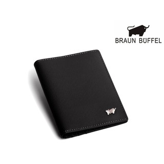 【寧寧精品】台中30年皮件店 BRAUN BUFFEL 真皮超薄黑色信用卡證件名片夾 BF306-401-1 男短夾區