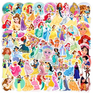100 個 / 套 ❉ 迪士尼公主系列貼紙 ❉ 防水 DIY 時尚貼花塗鴉貼紙