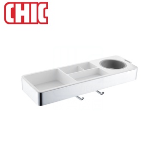 《CHIC 喜客》304不鏽鋼 多功能置物架 090.2300 原色鏡面拋光 分格收納 掛放吹風機設計【免運費】