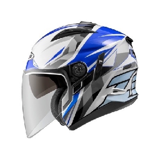 任我行騎士部品 ZEUS 瑞獅 安全帽 ZS-613B 613B 3/4罩 半罩 內藏墨鏡 AJ15 白藍