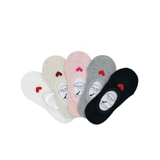 ETNA 矽膠防滑隱形襪 規格F 尺寸 (22-26 cm) 可愛愛心襪子 帆船襪