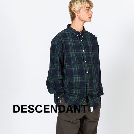 20SS DESCENDANT HYANNIS B.D LS SHIRT DCDT 格紋長袖襯衫深藍綠色 