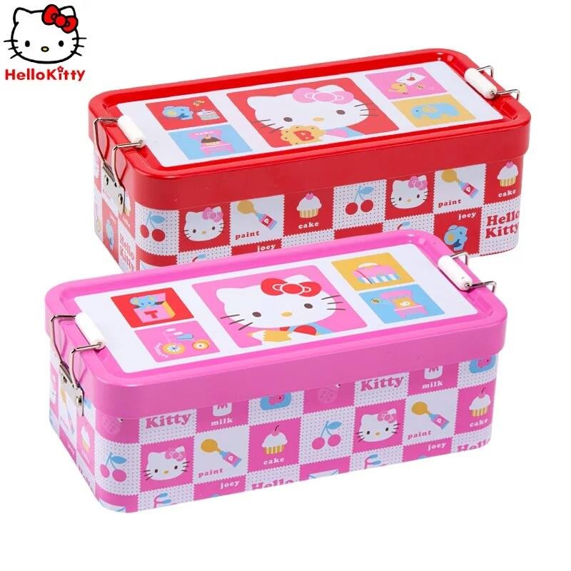 【哈魯眉小舖】現貨~Hello Kitty多功能收納鐵盒/飾品盒/糖果盒/文具盒
