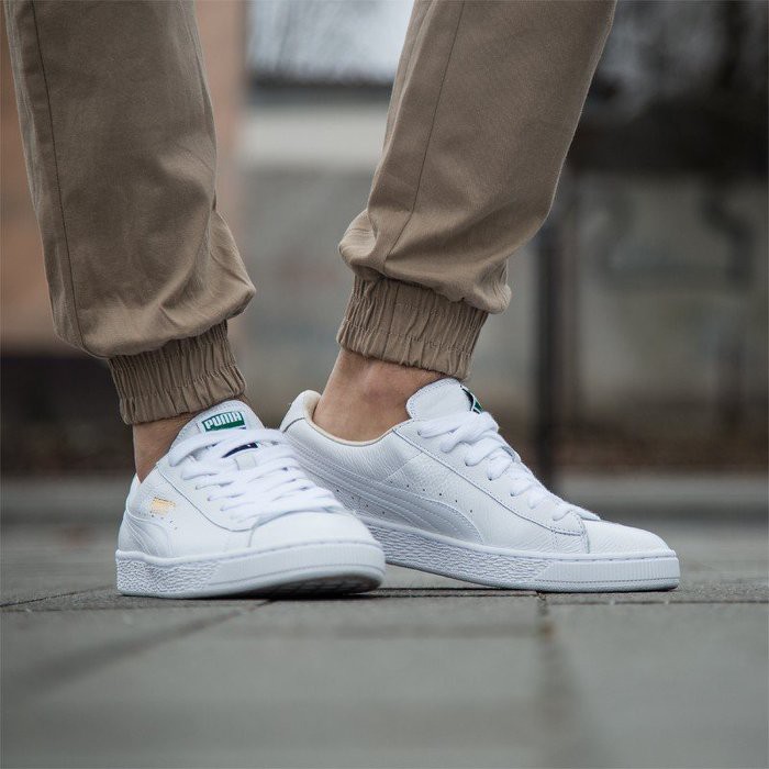 Puma Basket Classic Trainers In White Leather | camgotech.com