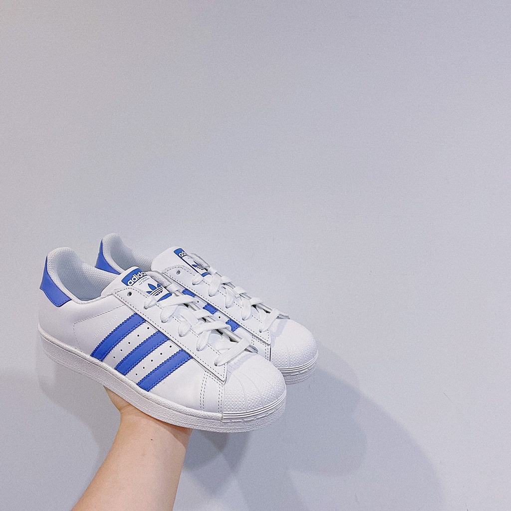 Sugar_tw - 現貨 Adidas SuperStar 白色 水藍 貝殼鞋 小白鞋 G27810