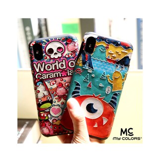 mycolors蘋果iphoneX新款卡通浮雕手機殼男女款保護套