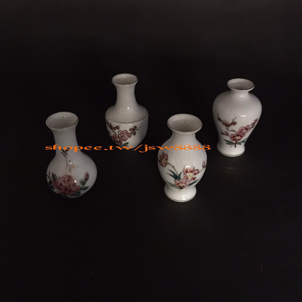 迷你花瓶 花器 陶瓷 居家裝飾手工流金彩繪復古中國風牡丹花梅花插花簡約創意瓷器裝飾擺飾乾燥花酒櫃收藏