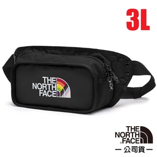 【The North Face】3L 多功能日用防潑水耐磨腰包.單肩斜背小型置物包.臀包/黑/彩虹_3KZX