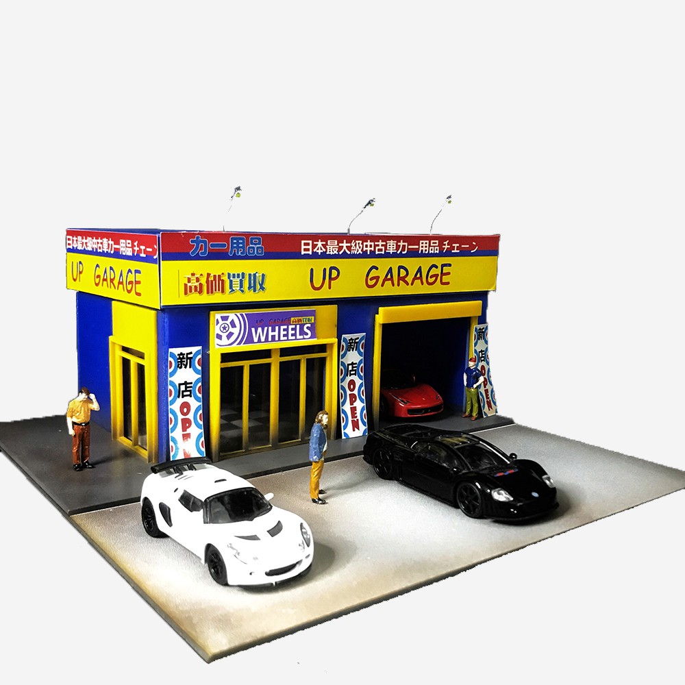 1 64 車模場景日本中古車房up Garage 模型展示led燈光usb接口不包含車子七夕禮物 蝦皮購物