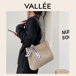 【VALLEE】✨現貨女包✨新款質感肩背包夏季百搭購物包大容量草編托特大包包女質感流行小眾手提包斜背包