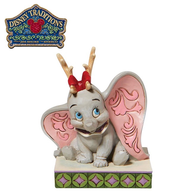 含稅 Enesco 小飛象 聖誕鹿角 塑像 公仔 精品雕塑 Dumbo 迪士尼 Disney  正版授權