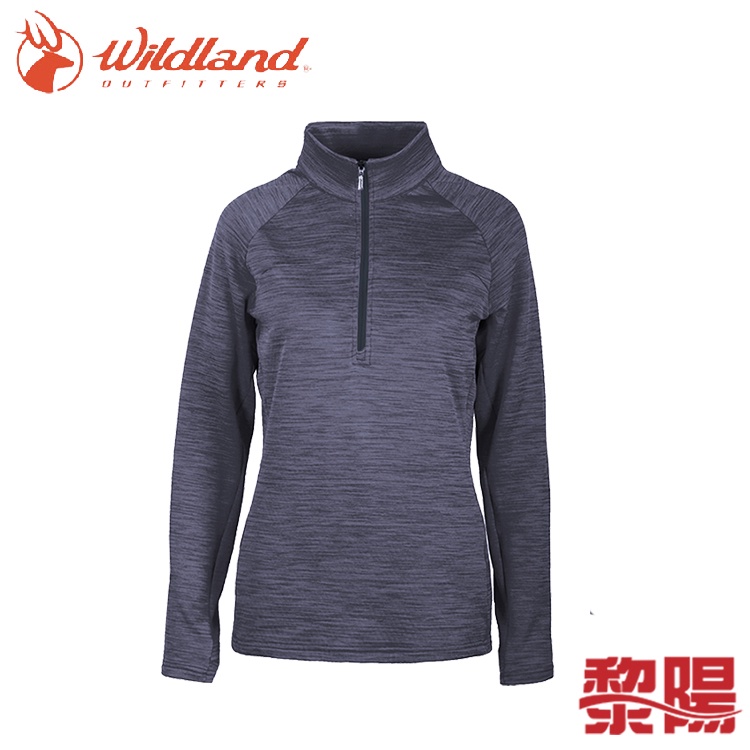 Wildland 荒野 彈性緹花刷毛保暖衣 女款 (黑) 內刷毛/簍空網格結構/修身/立領/日常休閒 01W62611