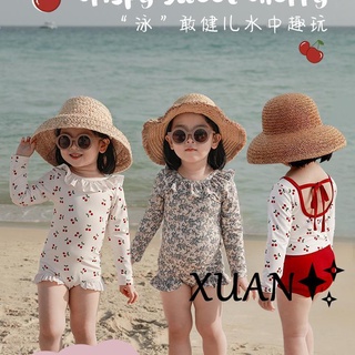 Xuan♥寶寶泳衣 兒童泳裝 兒童泳衣 連身泳衣 嬰兒泳衣 女童泳衣 幼童泳衣 泳裝 遮肚泳衣 長袖泳衣 兒童防曬泳裝