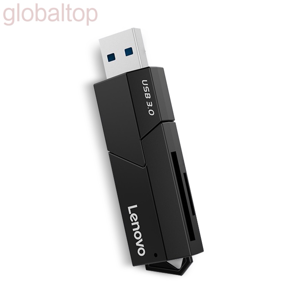 LENOVO 聯想 USB3.0 讀卡器 2 合 1 高速迷你 TF 存儲卡查看器適配器通用電腦攝像頭配件