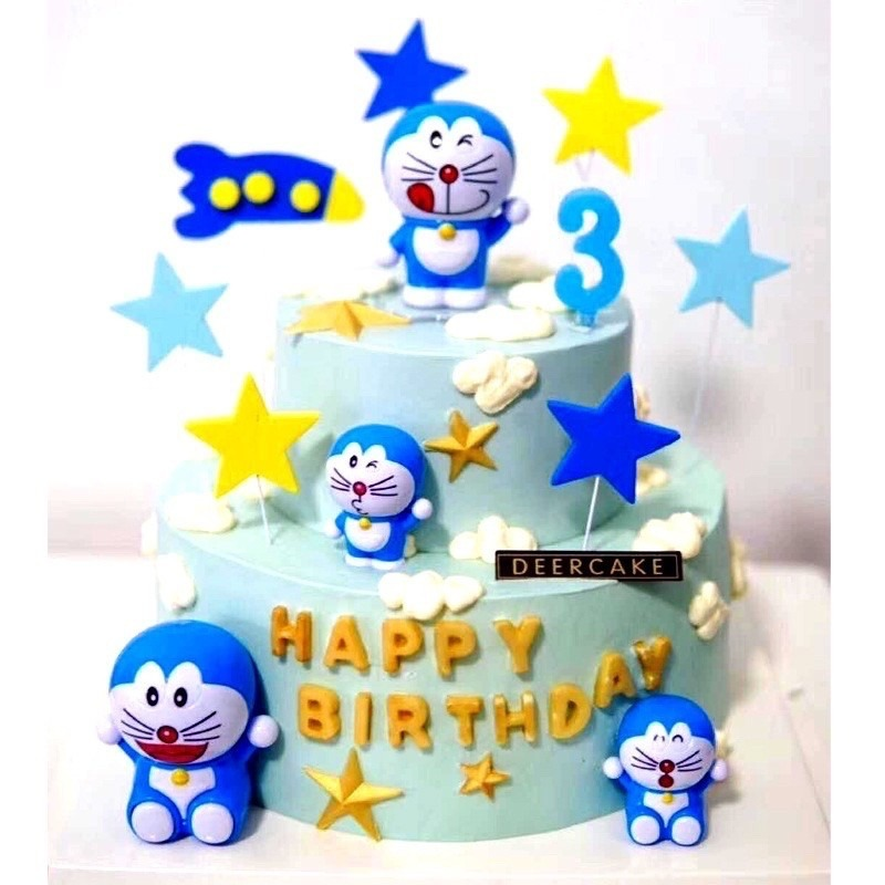 哆啦夢 - 4 件哆啦A夢蛋糕公仔蛋糕裝飾蛋糕裝飾