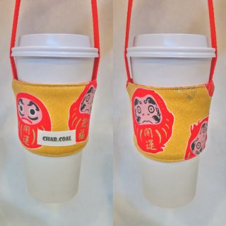 [小黑炭手作舖 CHAR.COAL] 節慶 歡喜 喜慶 福神 環保杯套 飲料提袋 咖啡提袋