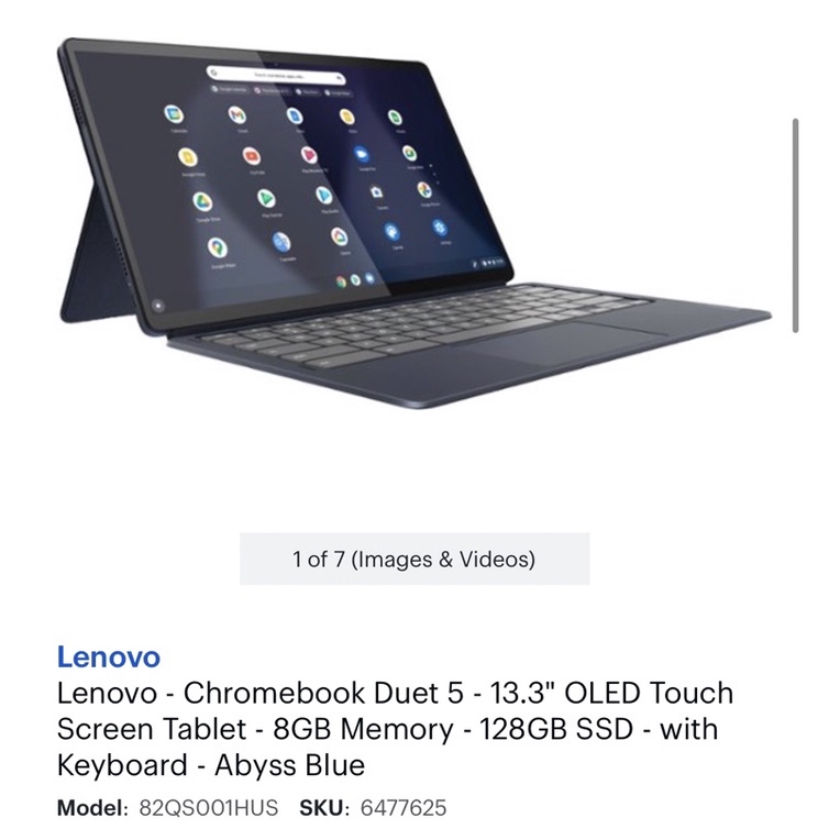 Lenovo - Chromebook Duet 5 13.3" OLED 8GB Memory-128GB SSD