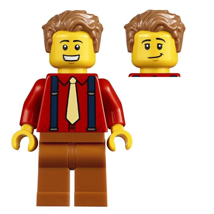 【小荳樂高】LEGO 城市街景系列 吊帶褲男性 Man 1 (10270原裝人偶) twn386
