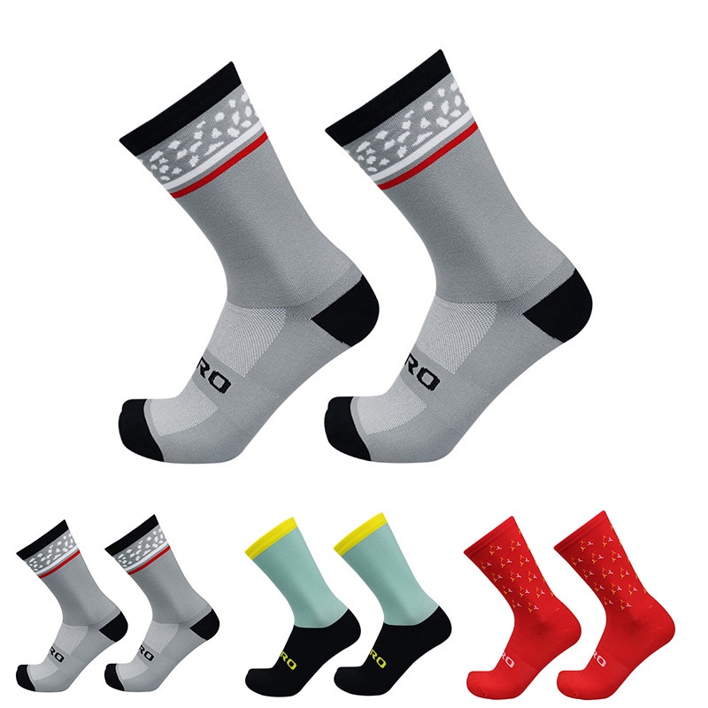 新款 Giro 運動專業自行車襪舒適透氣的公路自行車襪 3 色拋山地自行車襪子壓縮襪