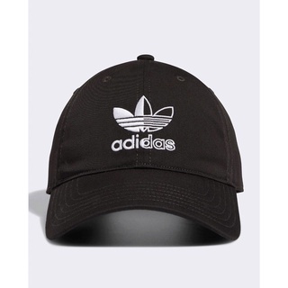 adidas originals split trefoil relaxed cap in black 帽子 老帽 黑