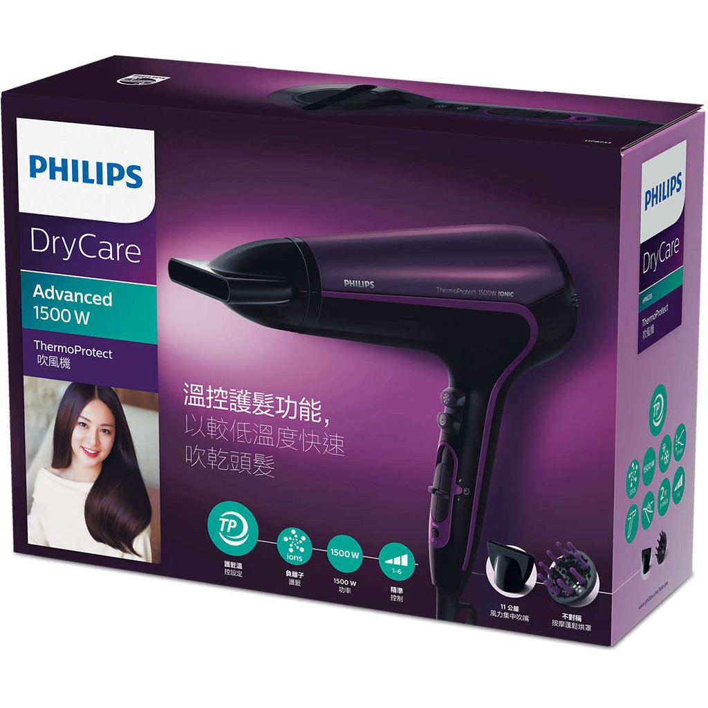 Philips 飛利浦 沙龍級負離子按摩護髮吹風機 HP8233