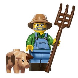 全新樂高 LEGO 人偶包第15代 71011 Farmer 農夫與豬