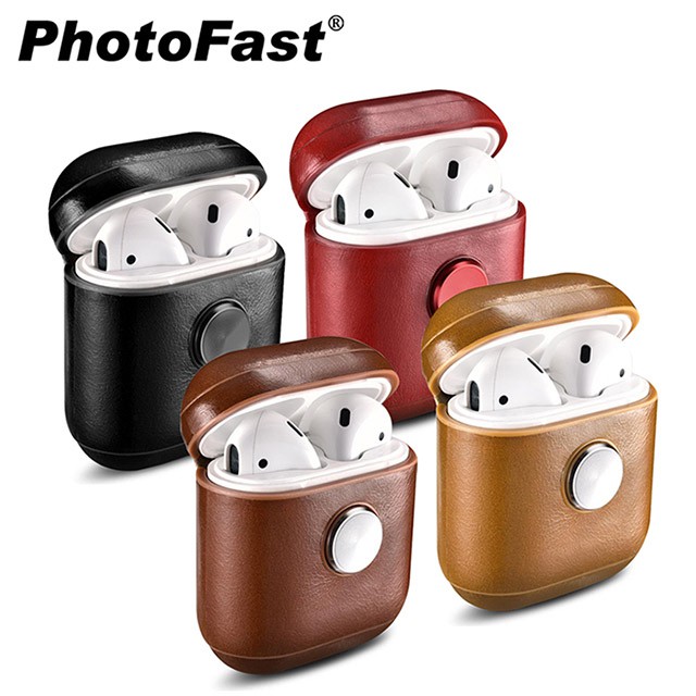 北車 Photofast AirPods 1代/2代 指尖陀螺 旋轉 紓壓 有效釋放壓力 皮革 保護套 保護盒 保護殼