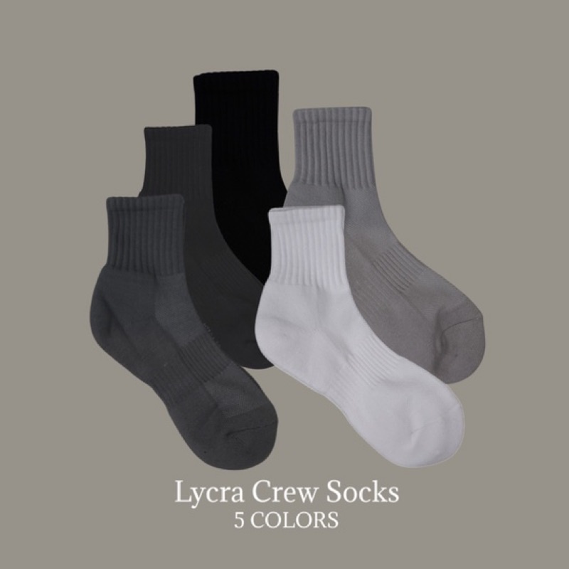 台灣製機能運動襪 純棉厚底 萊卡 多色 Lycra Crew Socks [day tripper]