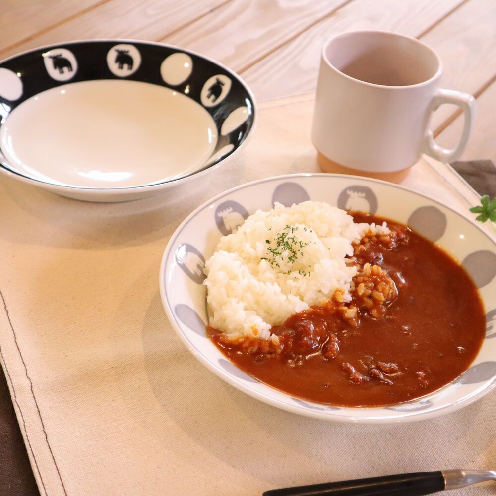 現貨 日本製 Moz 北歐風 麋鹿 咖哩盤 餐盤組｜餐盤 盤子 餐具 陶瓷盤子 造型盤子 碗盤 早餐盤 瓷盤 日本進口