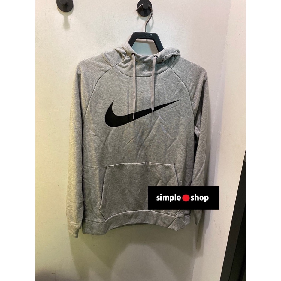 【Simple Shop】NIKE DRY 訓練 排汗 運動長袖 大勾 帽T 連帽長袖 灰色 男款 CZ2426-063