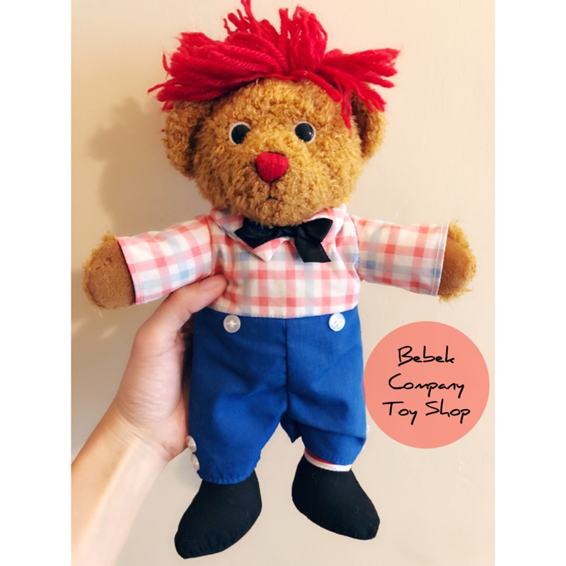 85週年 12吋 raggedy Ann &amp; Andy teddy bear 古董玩具 布偶 安娜貝爾 泰迪熊 娃娃