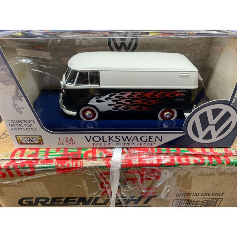 =天星王號=福斯 VW Type 2(T1) T2 胖卡 麵包車 火燄圖裝 1:24 金屬車