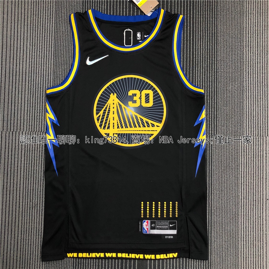 NBA 75週年 球衣 Warriors 勇士 隊 柯瑞 Stephen Curry 30 號 城市版 黑 SW 球迷版