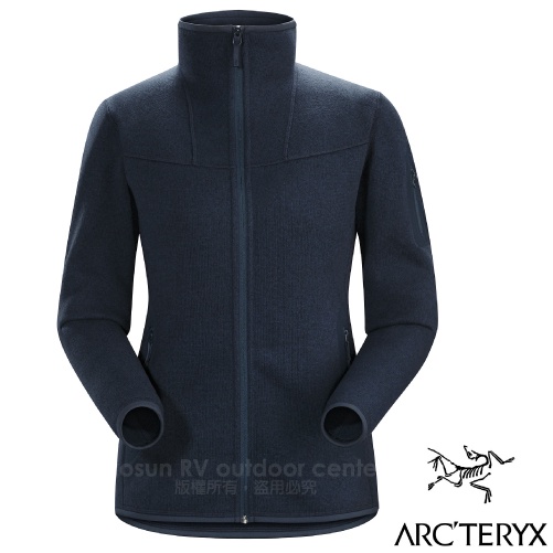 【ARCTERYX 始祖鳥】女 款超輕類羊毛抗菌保暖刷毛外套 中層衣 登山健行外套_黑寶石_15377