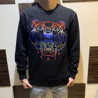 KENZO高田賢三橘色🐯 虎頭橘紫logo黑色長袖帽T 目前尺寸齊全💯
