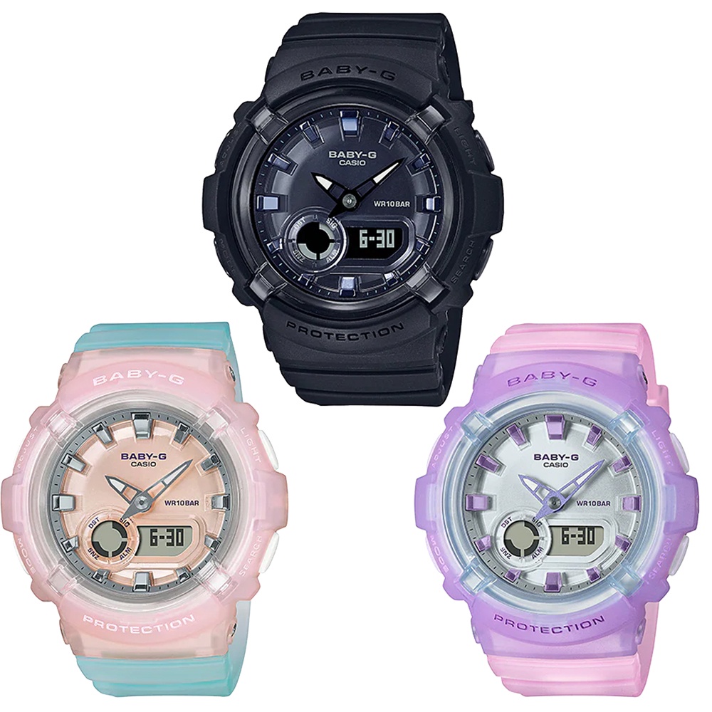 CASIO BABY-G 堆疊式零件多層式錶殼設計休閒錶(BGA-280系列)共3色