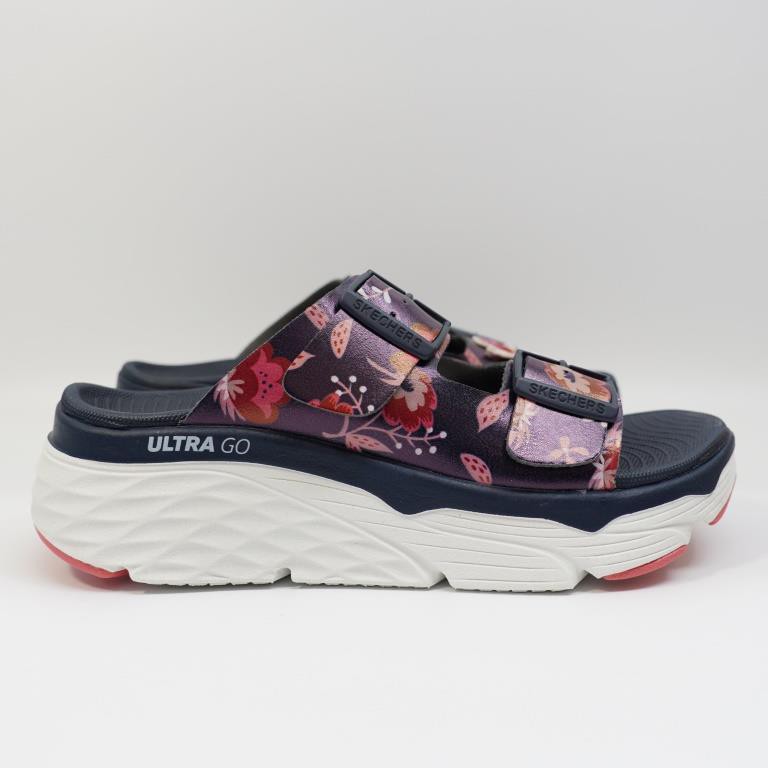 SKECHERS MAX CUSIONING 女生款 拖鞋 140119NVMT 厚底 運動拖鞋 增高