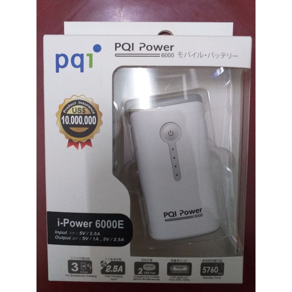 PQI Power 可充式鋰行動電源i-Power 6000E