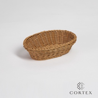CORTEX 編織籃 仿籐籃 小橢圓籃W24 卡其色