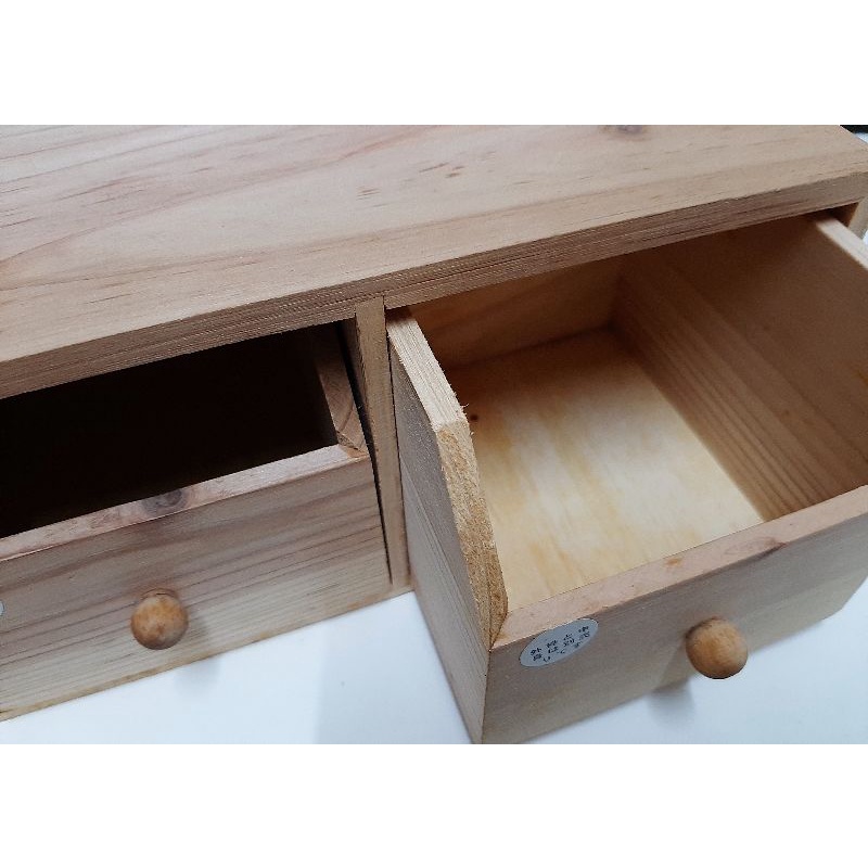 【二手】大創 桌上木質抽屜收納盒