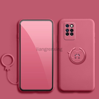 外殼 infinix note 10 Pro 手機殼帶支架軟蓋和液態矽膠卡通支架