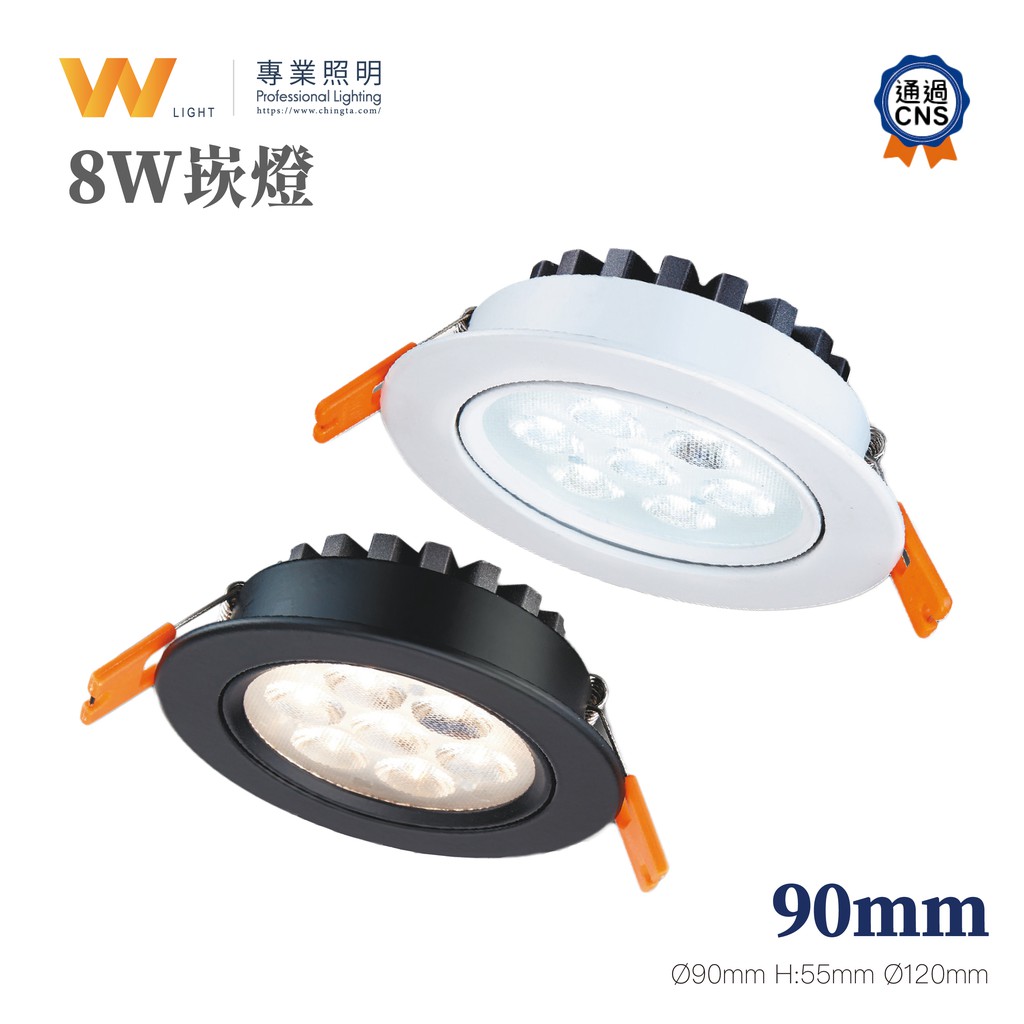LED 8W 超亮平版崁燈 開孔9公分 高演色 低光衰 快速安裝 內含變壓器 現貨 附發票