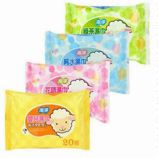 Chi’s world~海淨 濕紙巾 20抽/包 嬰兒/純水/花語/綠茶 濕紙巾隨身包 便利型濕紙巾 99.9%純水