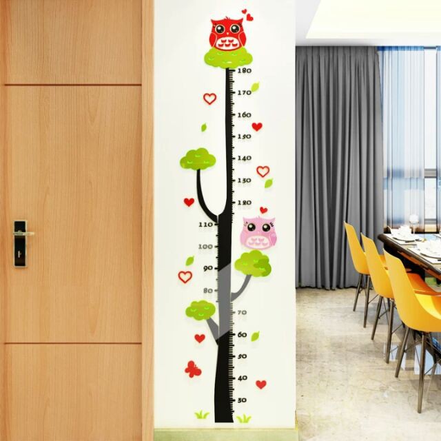 大米米雜貨2館 預購 貓頭鷹 大樹 樹 小鳥 3d 立體 水晶 壓克力 壁貼 牆貼 身高尺 身高貼 量身高 身高壁貼