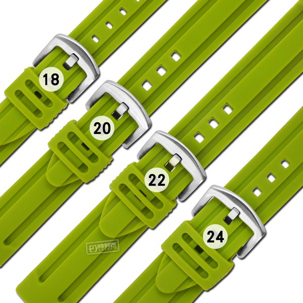 Watchband / 各品牌通用 舒適耐用 輕便 運動型 加厚矽膠錶帶 綠色