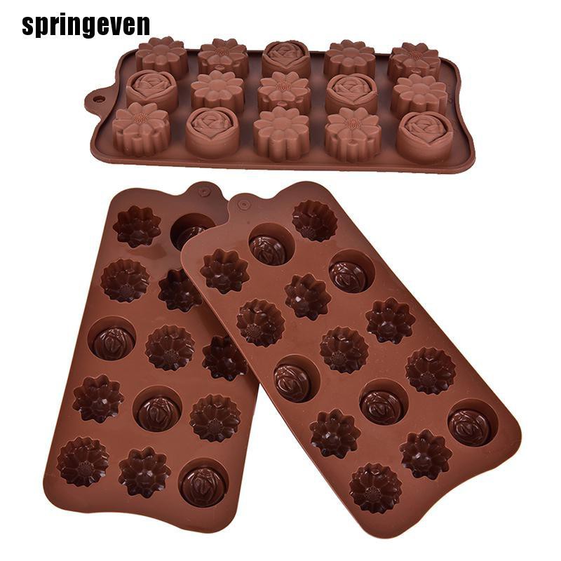 【springeven】1PC新款矽膠玫瑰花形巧克力蛋糕肥皂模具烤冰盤模具
