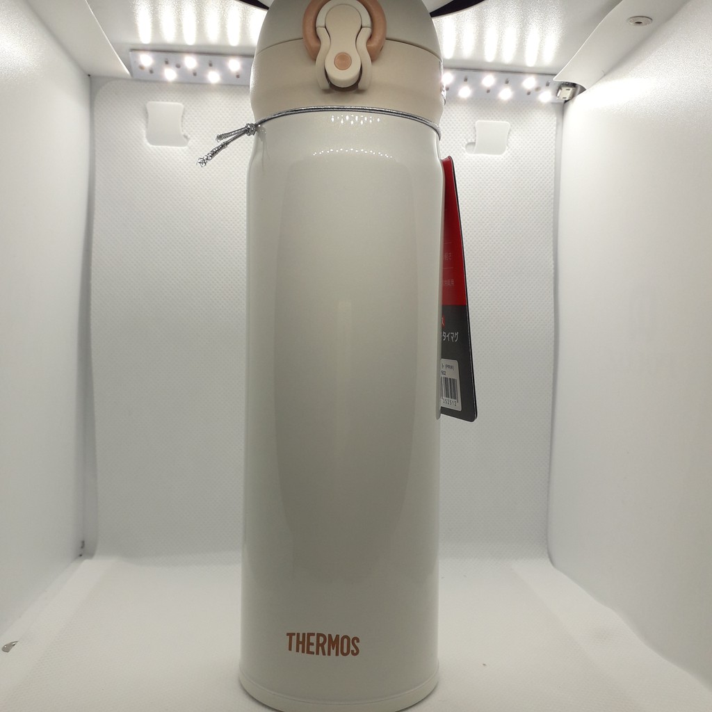 全新微瑕疵【THERMOS 膳魔師】超輕量不鏽鋼真空保溫瓶0.5L(JNL-500/502) 珠光白 保溫杯 500ml