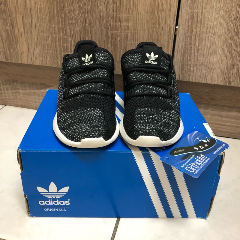 Adidas童鞋 TUBULAR小350「黑色」US 7K(鞋內長約15cm) 正品！