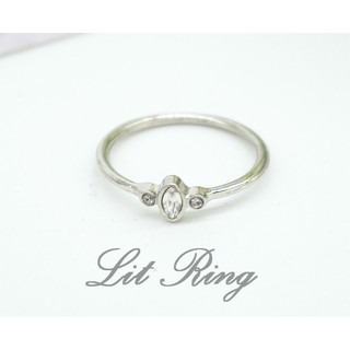 【Lit Ring】氣質銀色小閃鑽戒指。甜美 線戒 菱形 圓形 小水鑽 鑲鑽 白色水鑽 情人節 禮物 細戒指 飾品 首飾